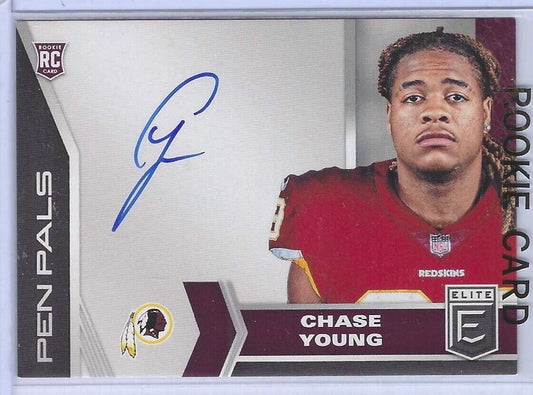 CHASE YOUNG 2020 PANINI DONRUSS ELITE PEN PALS BLUE INK ROOKIE AUTO RC #PP10