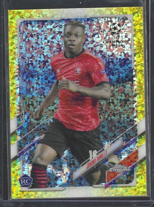 JEREMY DOKU 2020-21 TOPPS CHROME YELLOW SPECKLE MINI DIAMOND REFRACTOR RC /299