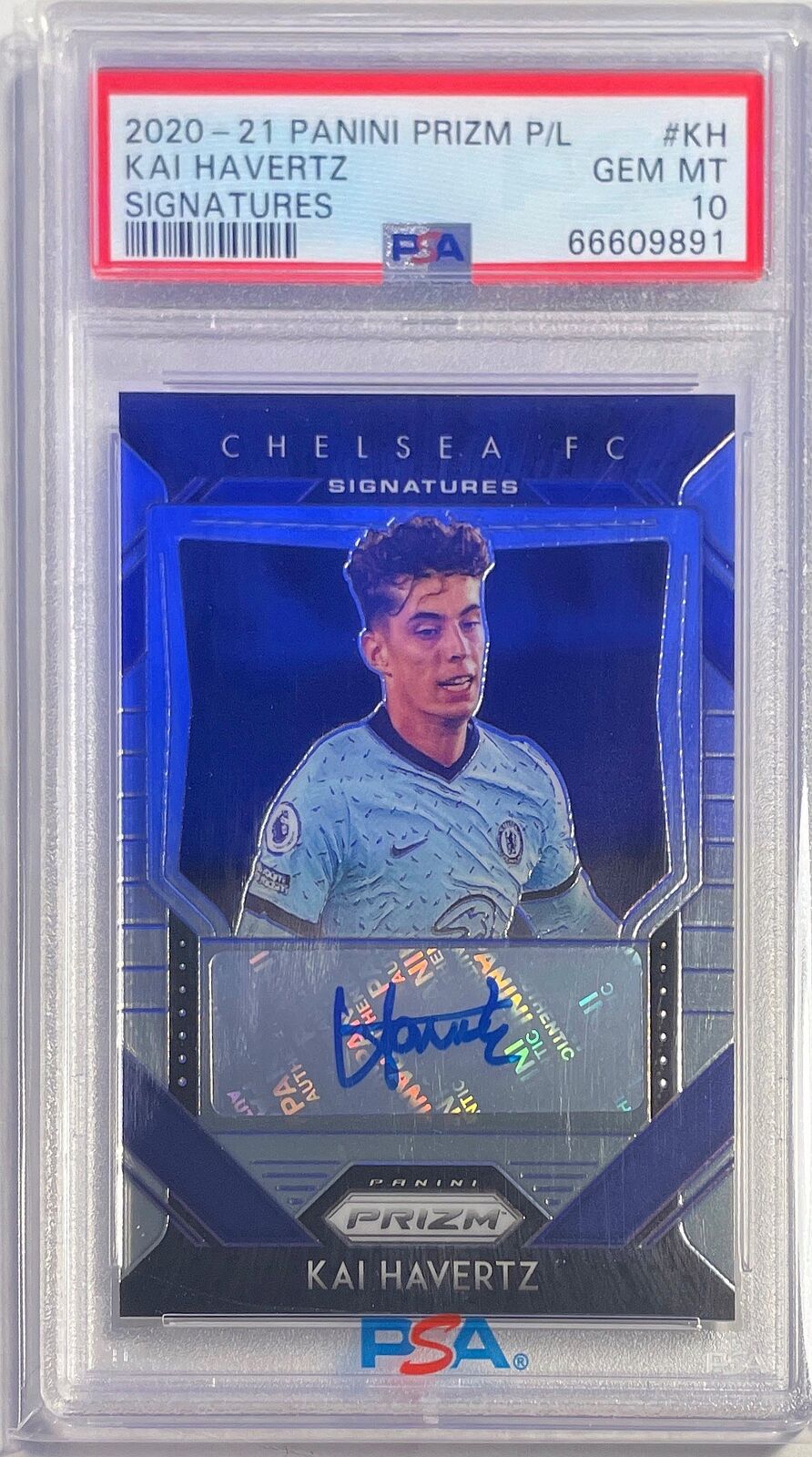 KAI HAVERTZ 2020-21 PANINI PRIZM EPL SIGNATURES AUTO #KH PSA 10 GEM MINT POP 18