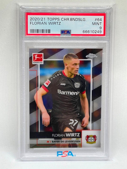 FLORIAN WIRTZ 2020-21 TOPPS CHROME BUNDESLIGA ROOKIE RC #64 PSA 9 MINT