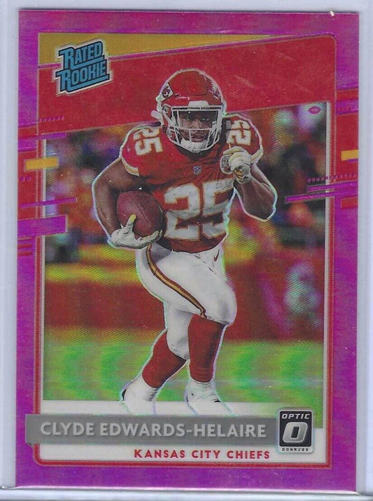 CLYDE EDWARDS-HELAIRE 2020 DONRUSS OPTIC PINK HOLO RATED ROOKIE RC #171