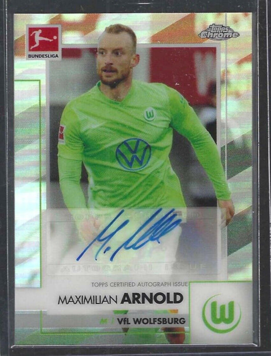 MAXIMILIAN ARNOLD 2020-21 TOPPS CHROME BUNDESLIGA SILVER REFRACTOR AUTO #BCA-MAR