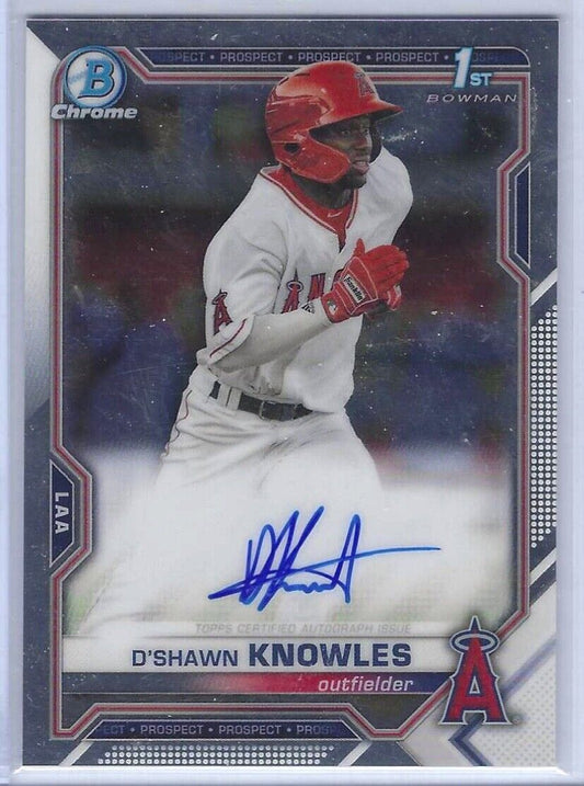 D'SHAWN KNOWLES 2021 BOWMAN CHROME 1ST BOWMAN PROSPECT AUTO #CPA-DK