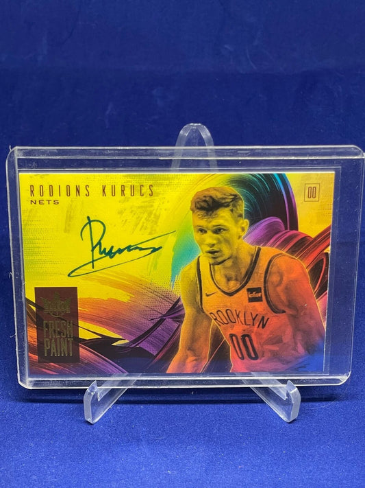 RODIONS KURUCS 2018-19 PANINI COURT KINGS FRESH PAINT AUTO RC #D 65/199