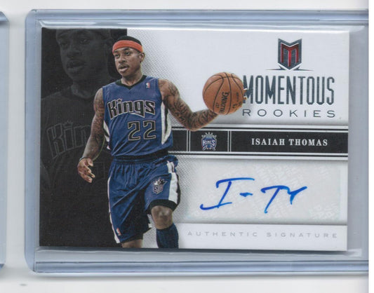 ISAIAH THOMAS 2012-13 PANINI MOMENTUM MOMENTUOUS ROOKIES AUTO RC #77