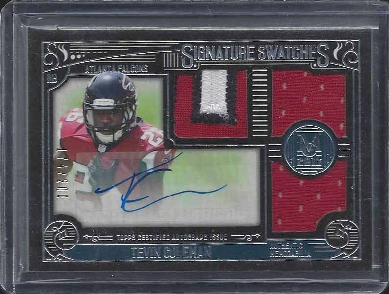 TEVIN COLEMAN 2015 TOPPS MUSEUM ROOKIE TRIPLE 3 COLOR PATCH AUTO RC #D 174/200