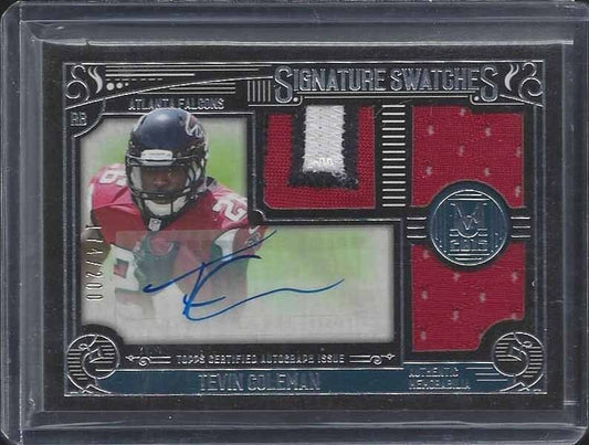 TEVIN COLEMAN 2015 TOPPS MUSEUM ROOKIE TRIPLE 3 COLOR PATCH AUTO RC #D 174/200