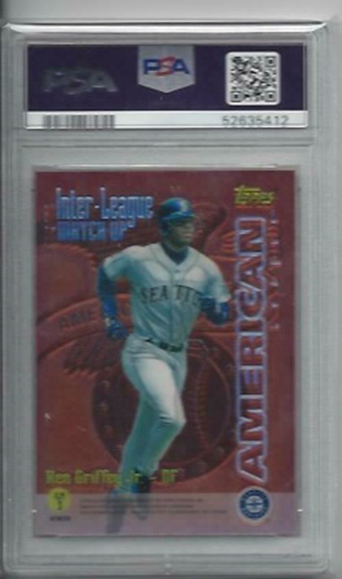 KEN GRIFFEY JR BICHETTE 1997 TOPPS INTER LEAGUE MATCHUPS REFRACTOR PSA 9 MINT
