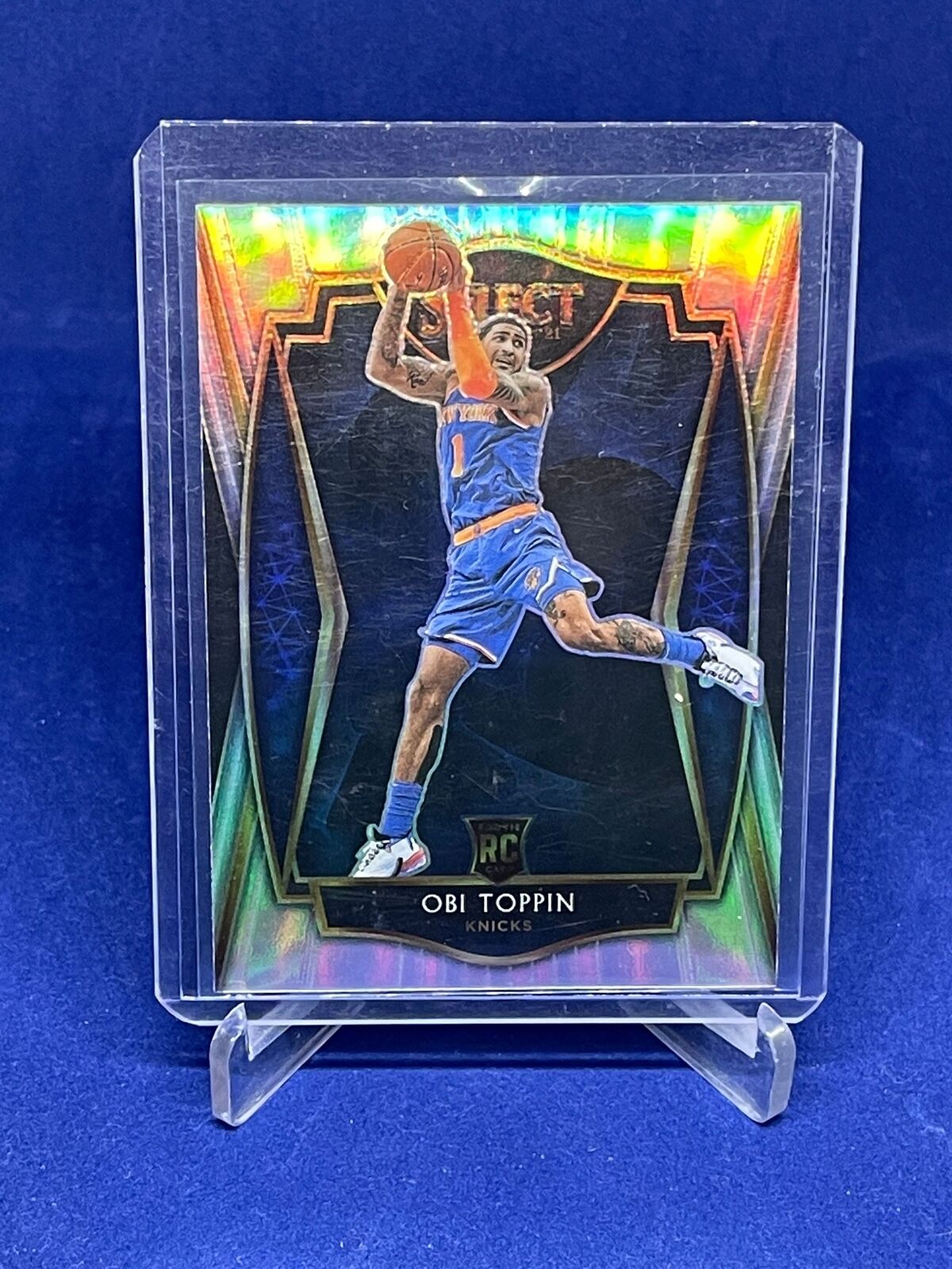 OBI TOPPIN 2020-21 PANINI SELECT PREMIER LEVEL SILVER PRIZM ROOKIE RC #187