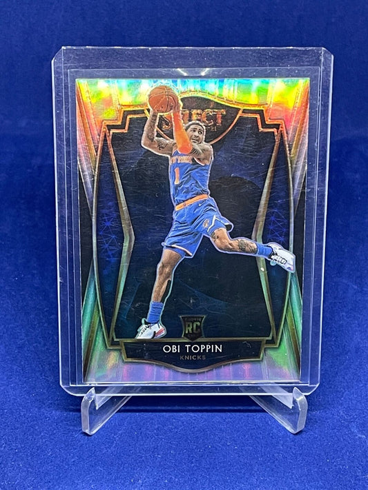 OBI TOPPIN 2020-21 PANINI SELECT PREMIER LEVEL SILVER PRIZM ROOKIE RC #187