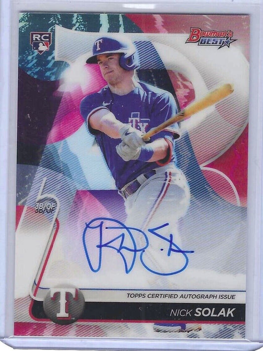 NICK SOLAK 2020 BOWMANS BEST ON CARD ROOKIE AUTO RC #B20-NS