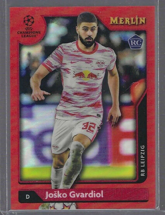 JOSKO GVARDIOL 2021-22 TOPPS MERLIN RED REFRACTOR ROOKIE RC #D 04/10