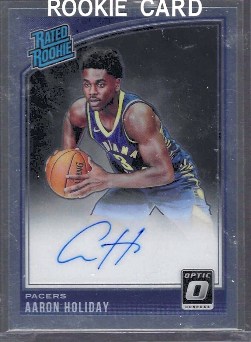 AARON HOLIDAY 2018-19 DONRUSS OPTIC RATED ROOKIE AUTO RC #176