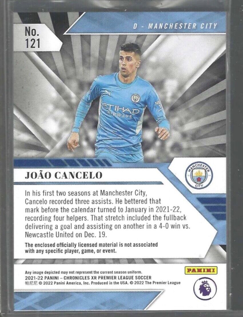 JOAO CANCELO 2021-22 PANINI CHRONICLES EPL MAN CITY XR GOLD PATCH #D 02/10