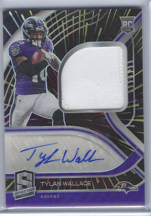 TYLAN WALLACE 2021 PANINI SPECTRA RPA HYPER PRIZM ROOKIE PATCH AUTO RC #D 06/75