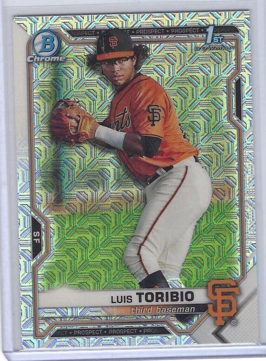 LUIS TORIBIO 2021 BOWMAN CHROME SILVER MOJO MEGA REFRACTOR 1ST BOWMAN #BCP-228