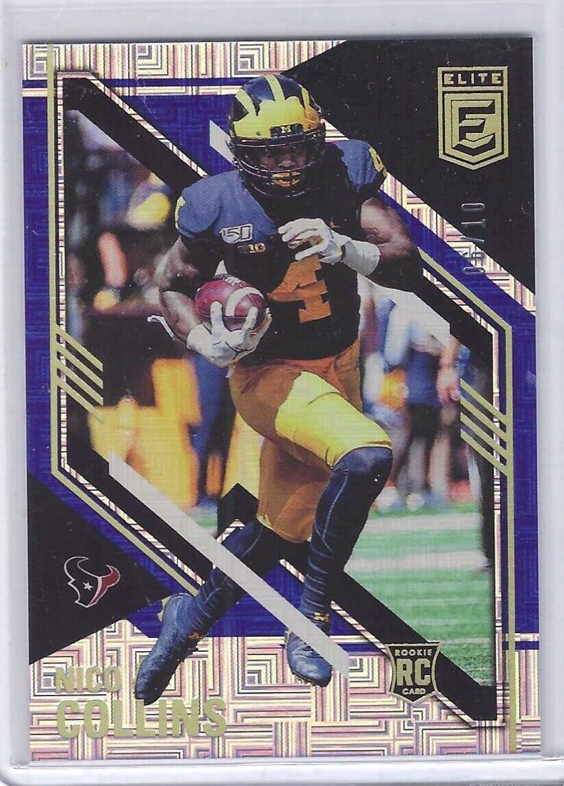 NICO COLLINS 2021 DONRUSS ELITE BLUE SQUARES FOIL ROOKIE RC #D 06/10