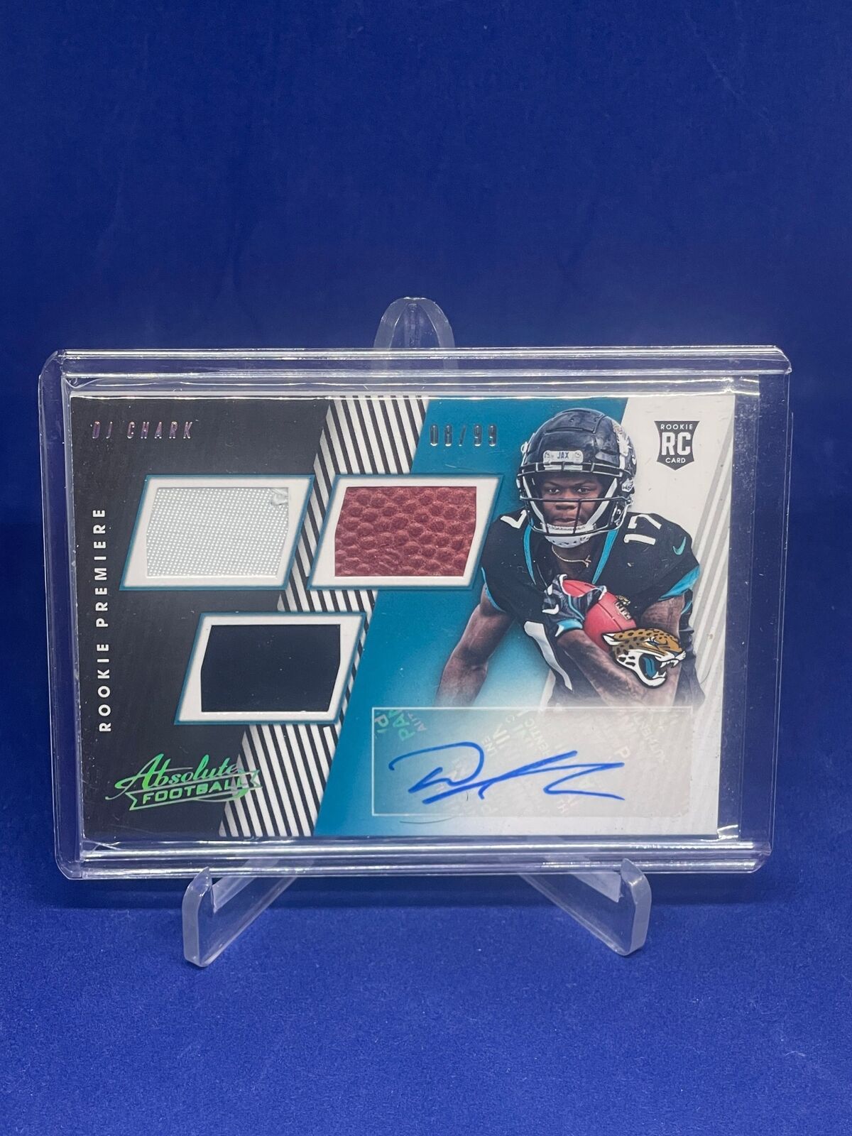 DJ CHARK 2018 PANINI ABSOLUTE RPM ROOKIE PREMIER TRIPLE JERSEY AUTO RC #D 8/99