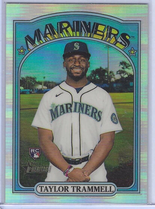 TAYLOR TRAMMELL 2021 TOPPS HERITAGE ROOKIE REFRACTOR CHROME RC #D 277/572