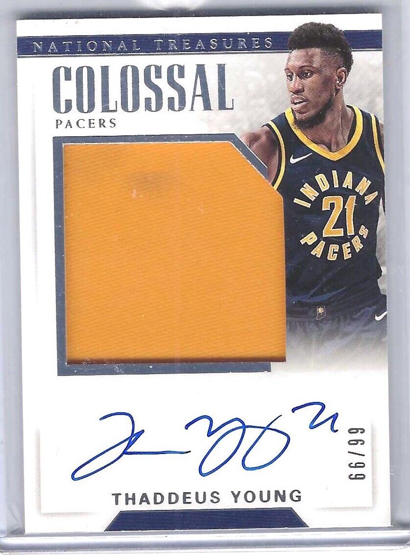 THADDEUS YOUNG 2017 PANINI NATIONAL TREASURES COLOSSAL JUMBO PATCH AUTO #D /99