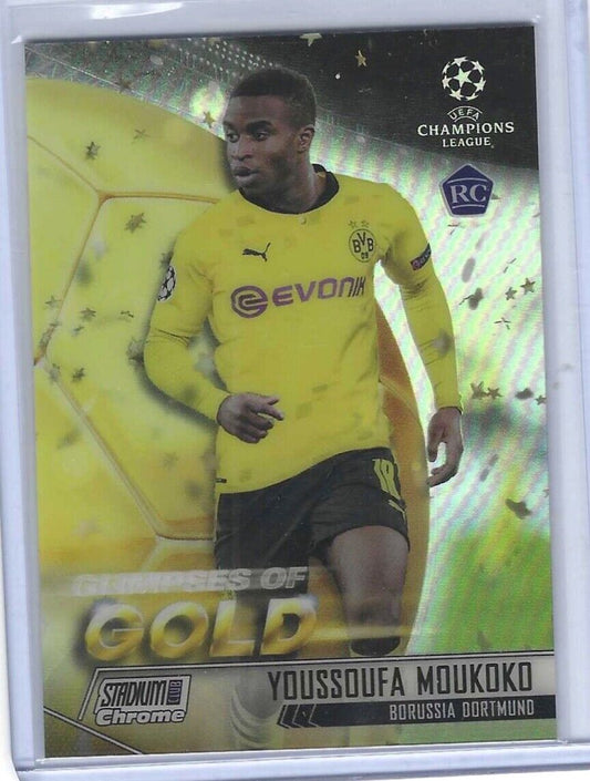 YOUSSOUFA MOUKOKO 2020-21 TOPPS STADIUM CLUB CHROME GLIMPSES OF GOLD RC #GG-YM