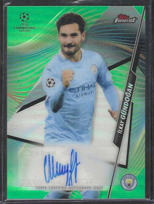 ILKAY GUNDOGAN 2020-21 TOPPS FINEST GREEN REFRACTOR AUTO #D 46/99
