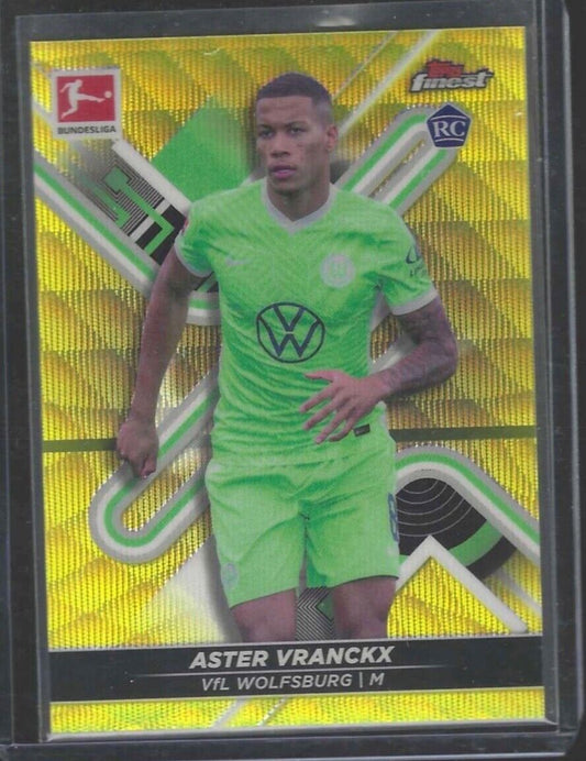 ASTER VRANCKX 2021-22 TOPPS FINEST YELLOW WAVE REFRACTOR ROOKIE RC #D 014/350