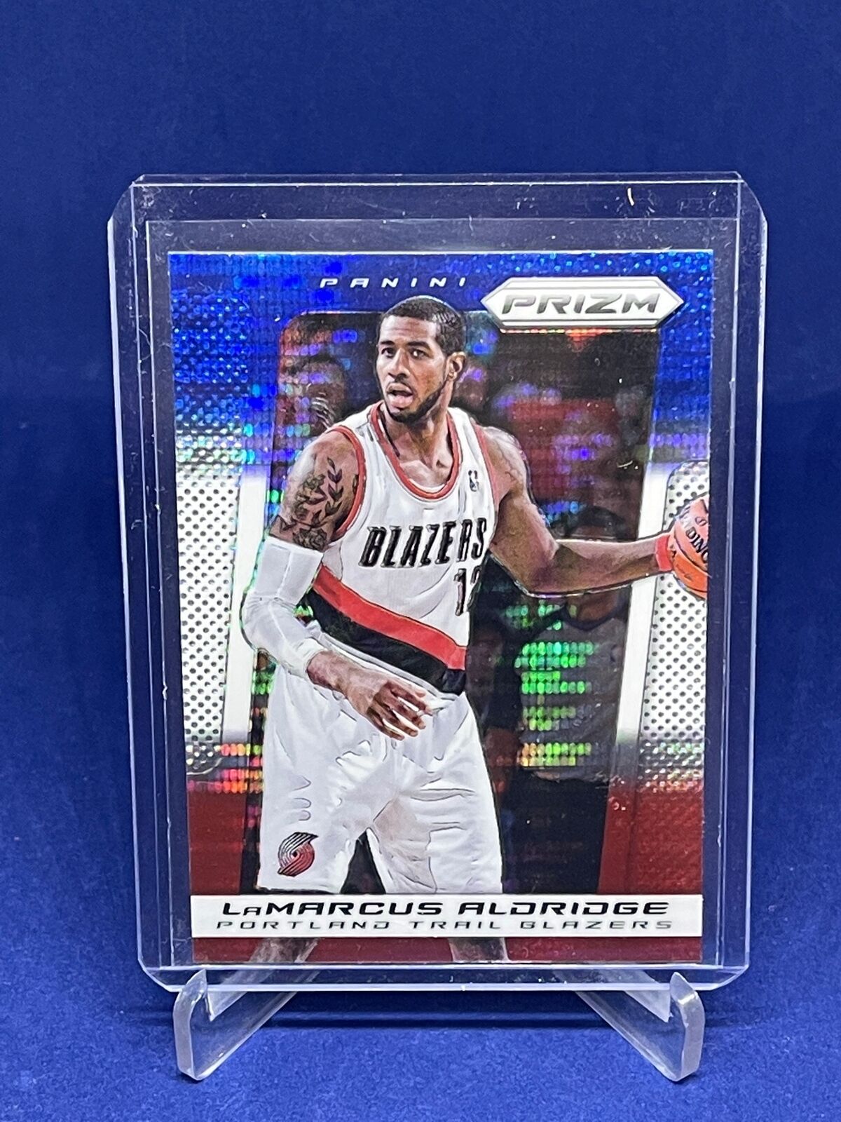 LAMARCUS ALDRIDGE 2013-14 PANINI PRIZM RED WHITE BLUE PULSAR PRIZMS SP #53