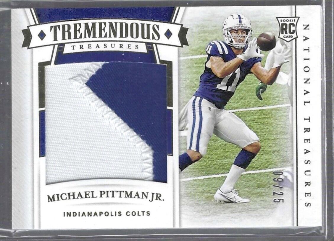 MICHAEL PITTMAN JR 2020 NATIONAL TREASURES TREMENDOUS JUMBO PATCH RC #D 09/25
