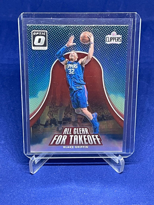 BLAKE GRIFFIN 2017-18 PANINI DONRUSS OPTIC ALL CLEAR TAKEOFF BLUE HOLO #D 22/99