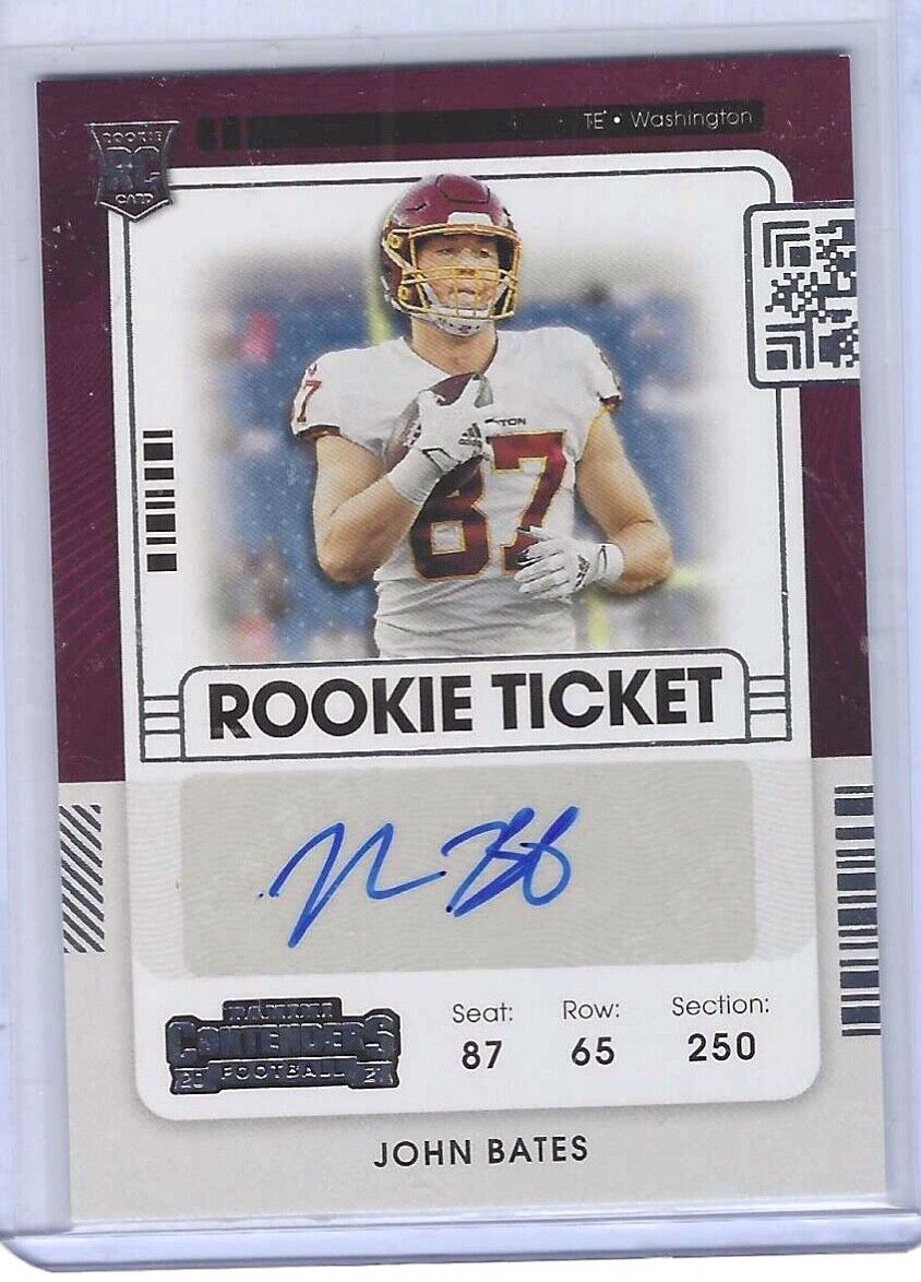 JOHN BATES 2021 PANINI CONTENDERS ROOKIE TICKET AUTO RC #206