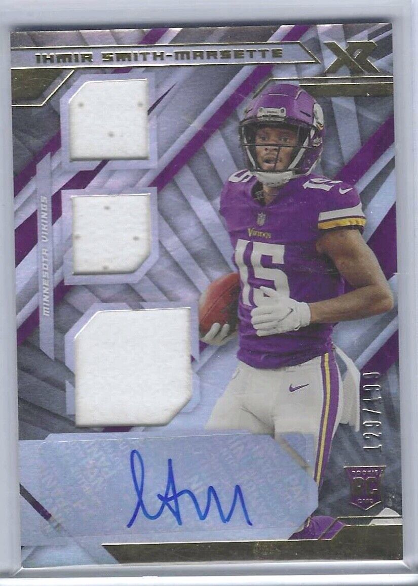 IHMIR SMITH-MARSETTE 2021 PANINI XR SILVER TRIPLE JERSEY AUTO RC #D 129/199