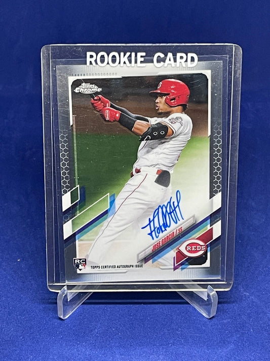 JOSE GARCIA 2021 TOPPS CHROME ON CARD AUTO ROOKIE RC