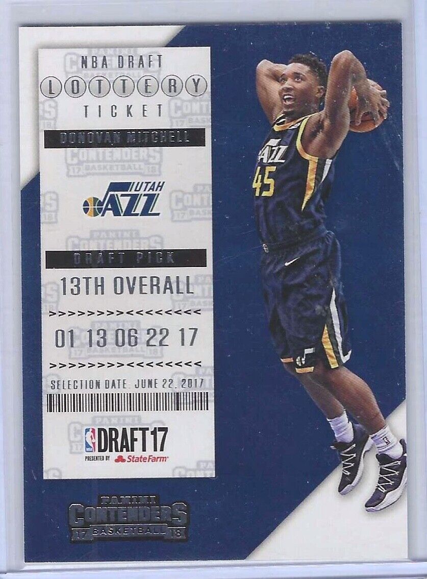 DONOVAN MITCHELL 2017-18 PANINI CONTENDERS LOTTERY TICKET ROOKIE RC #13