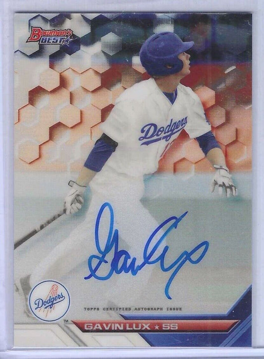 GAVIN LUX 2016 BOWMANS BEST PROSPECT ON CARD AUTO RC #B16-GL