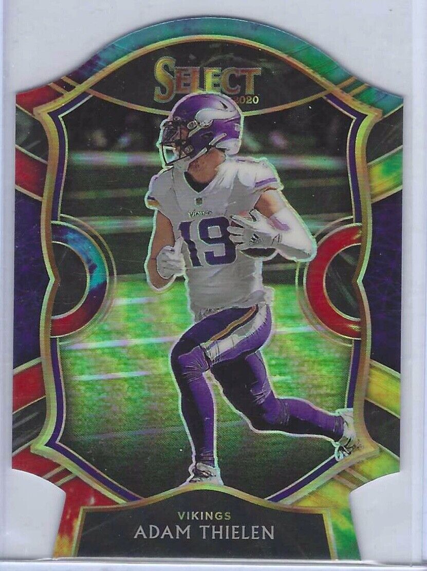 ADAM THIELEN 2020 PANINI SELECT CONCOURSE DIE CUT TIE DYE PRIZM #D 13/25