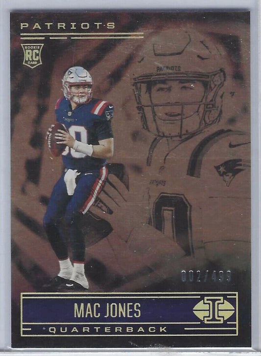 MAC JONES 2021 PANINI ILLUSIONS BRONZE ROOKIE RC #D 002/499