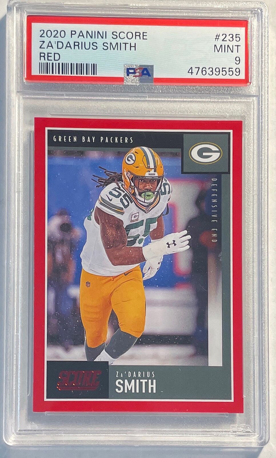 ZA'DARIUS SMITH 2020 PANINI SCORE RED #235 PSA 9 POP 1/1