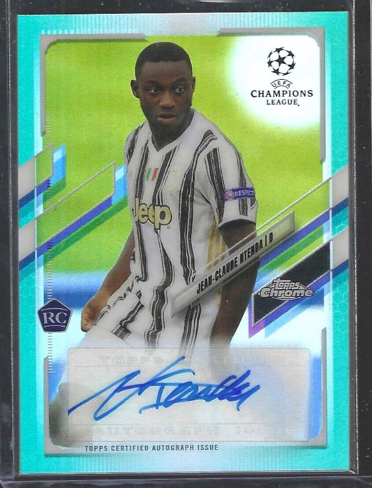 JEAN-CLAUDE NTENDA 2020-21 TOPPS CHROME UEFA AQUA REFRACTOR AUTO RC #D 138/199