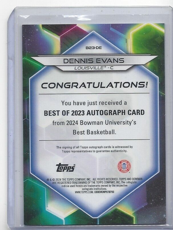 DENNIS EVANS 2023 BOWMAN'S BEST UNIVERSITY ORANGE GEOMETRIC REFRACTOR AUTO /25