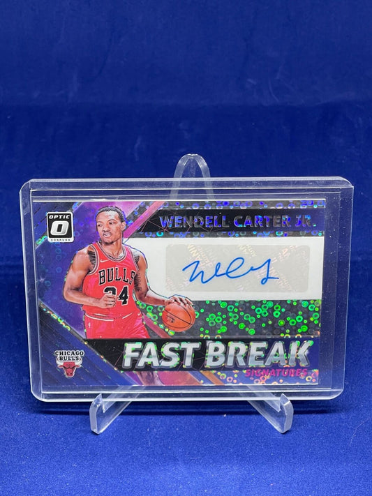 WENDELL CARTER JR 2018-19 PANINI DONRUSS OPTIC FAST BREAK AUTO PRIZM RC
