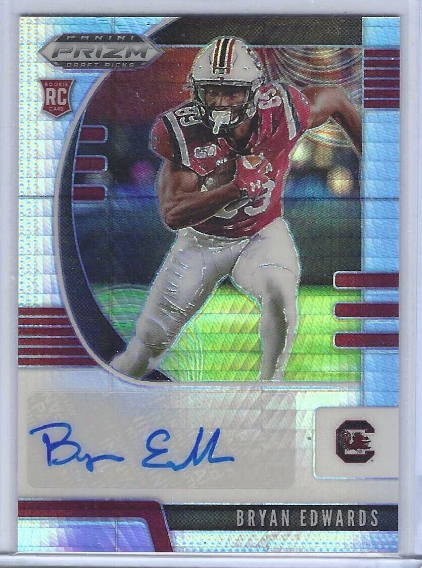 BRYAN EDWARDS 2020 PANINI PRIZM DRAFT PICKS SILVER HYPER PRIZM AUTO RC #D 31/75