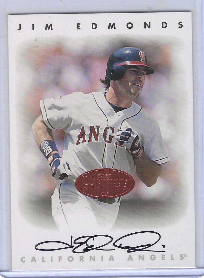 JIM EDMONDS 1996 LEAF DONRUSS SIGNATURE SERIES AUTO
