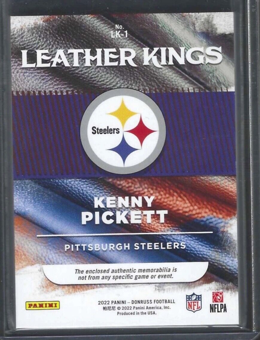KENNY PICKETT 2022 PANINI DONRUSS LEATHER KINGS BALL PATCH ROOKIE RC #D 39/49