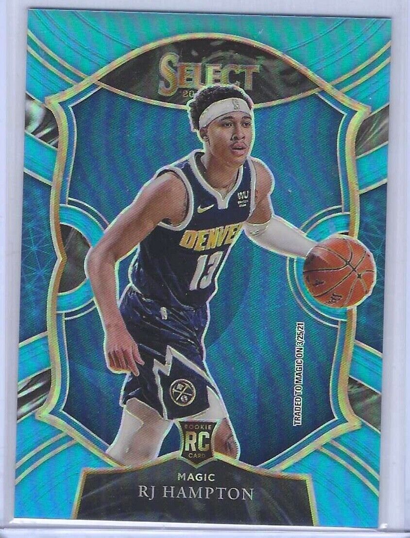 RJ HAMPTON 2020-21 PANINI SELECT CONCOURSE LIGHT BLUE PRIZM ROOKIE RC #D 116/299