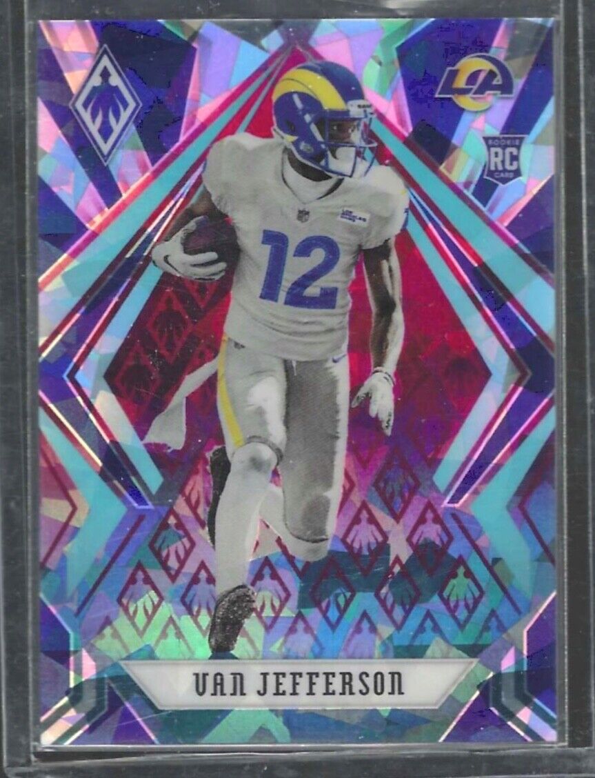 VAN JEFFERSON 2020 PANINI PHOENIX BLUE CRACKED ICE PRIZM ROOKIE RC #D 27/50