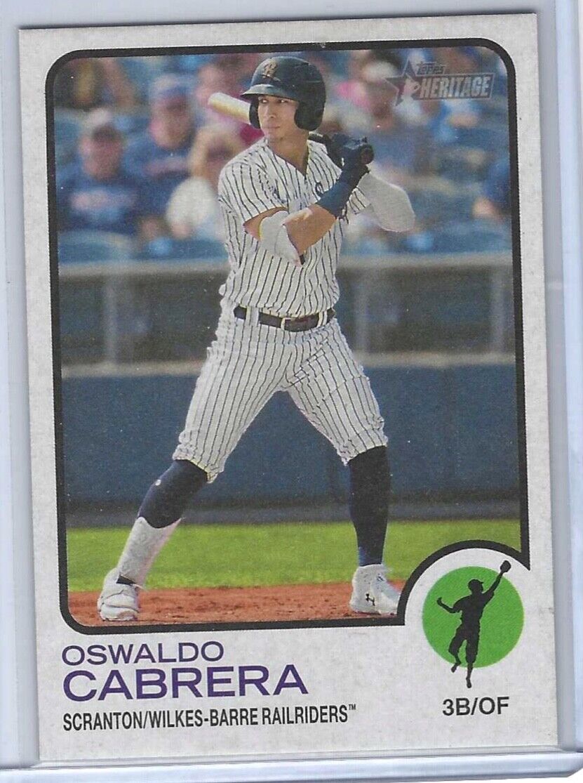 OSWALDO CABRERA 2022 TOPPS HERITAGE MINOR LEAGUE FLIP STOCK PROSPECT #D 03/25