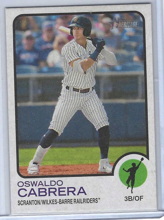 OSWALDO CABRERA 2022 TOPPS HERITAGE MINOR LEAGUE FLIP STOCK PROSPECT #D 03/25