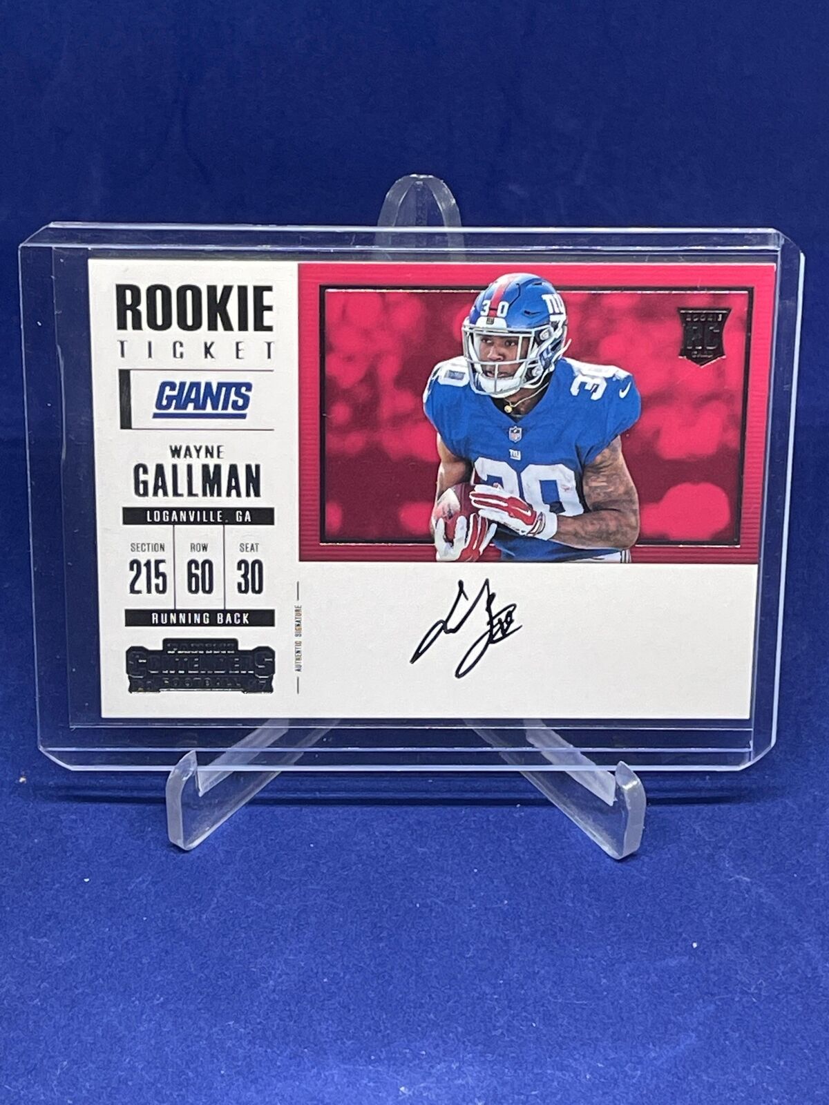 WAYNE GALLMAN 2017 PANINI CONTENDERS ROOKIE TICKET ON CARD AUTO RC #358