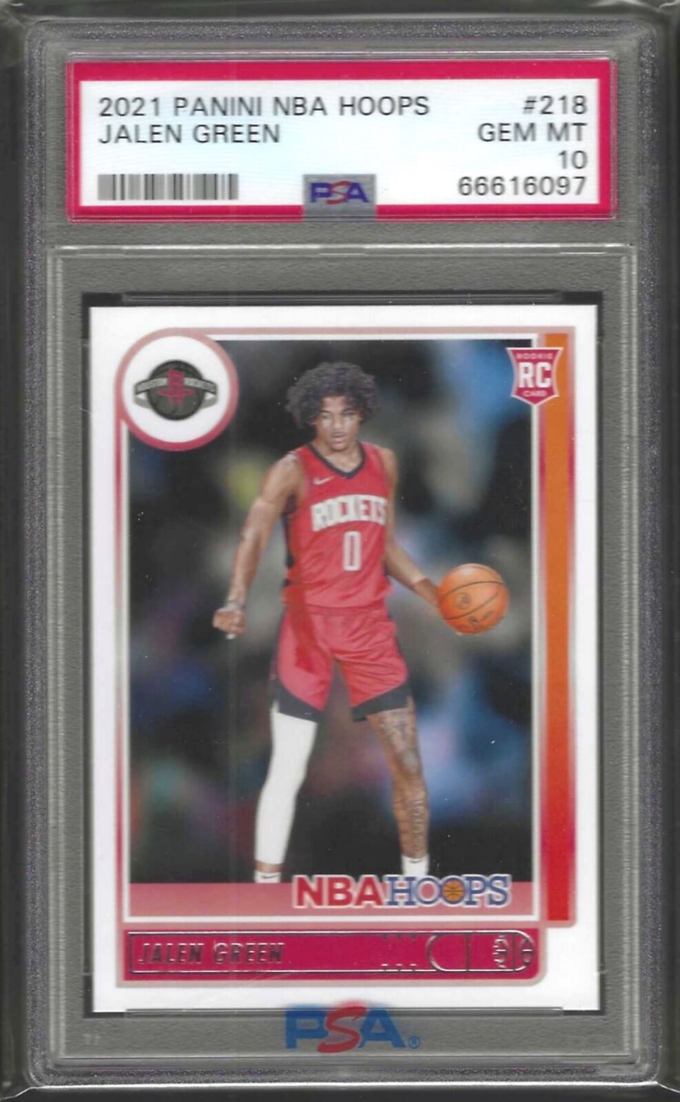 JALEN GREEN 2021-222 PANINI NBA HOOPS ROOKIE RC #218 PSA 10 GEM MINT